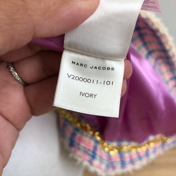 Marc Jacobs The Tweed Jacket Blazer Womens 10 Ivory Plaid Business Career - Picture 13 of 16